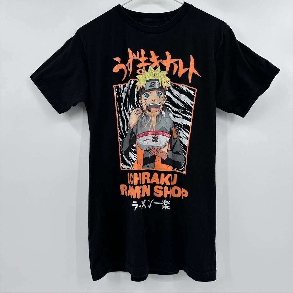 Naruto T Shirt Men Medium Black 2002 Ichiraku Ramen Shop Anime Short Sleeves
